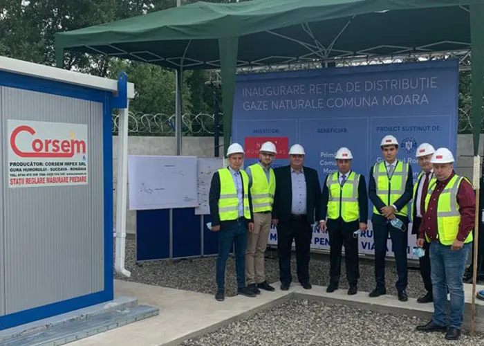 Inaugurarea rețelei de distribuție gaze naturale din comuna Moara, lângă stația de reglare-măsurare Corsem