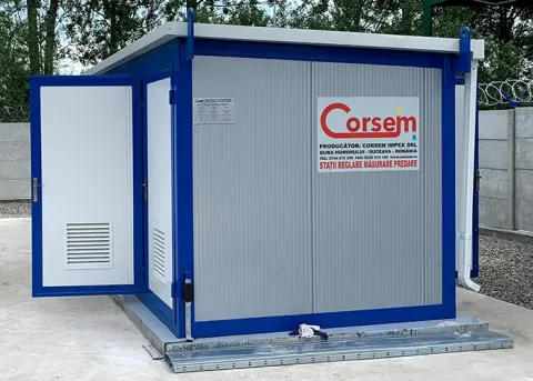 Stația de reglare-măsurare-predare din comuna Moara, în container termoizolat marcat Corsem